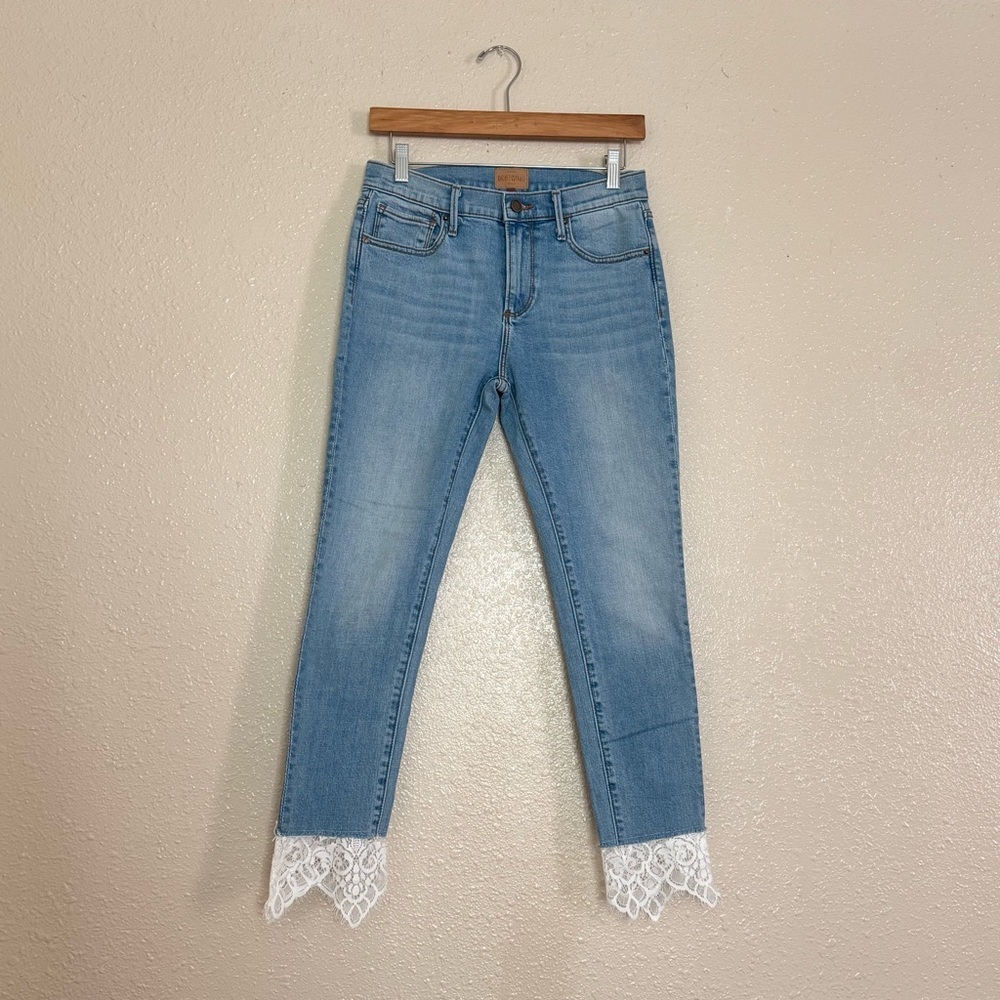Driftwood Jackie Skinny Jeans White Lace Hem